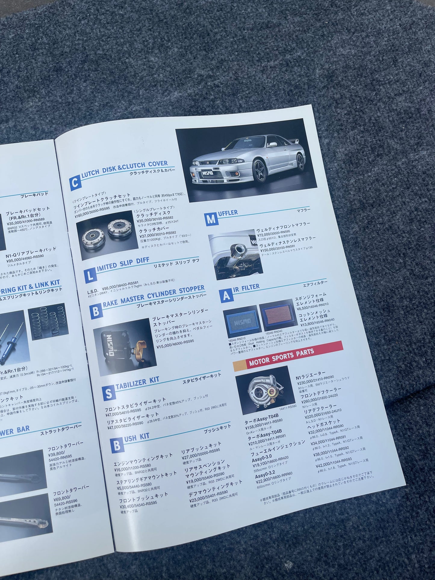 R33 GTR NISMO OPTIONAL PARTS CATALOGUE