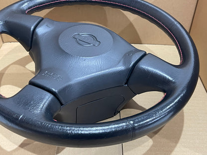 NISSAN SKYLINE R34 GTR GTT RED STICH STEERING WHEEL (W23)
