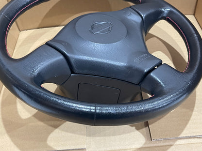 NISSAN SKYLINE R34 GTR GTT RED STICH STEERING WHEEL (W23)