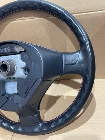 NISSAN SKYLINE R34 GTR GTT RED STICH STEERING WHEEL (W23)